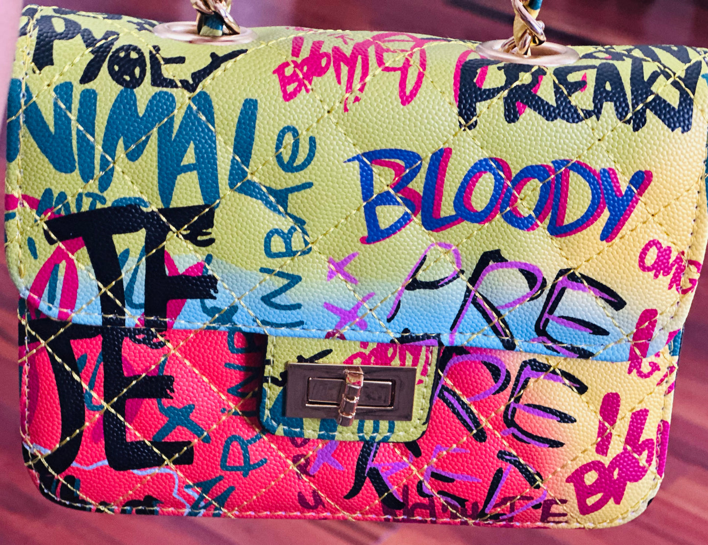 Graffiti Chain Link Purse