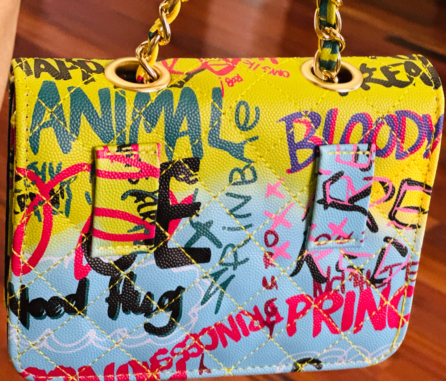 Graffiti Chain Link Purse