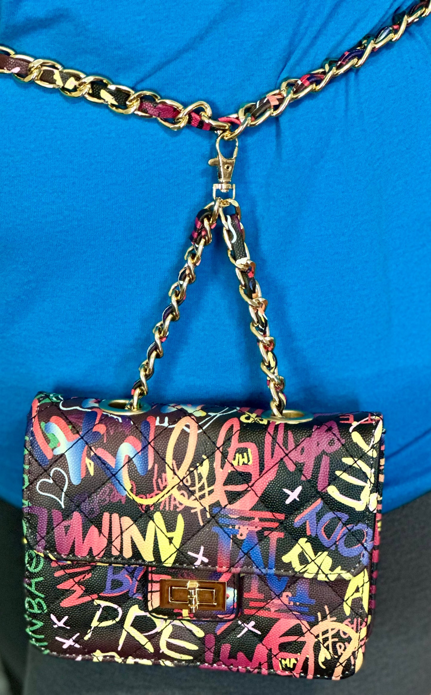 Graffiti Chain Link Purse